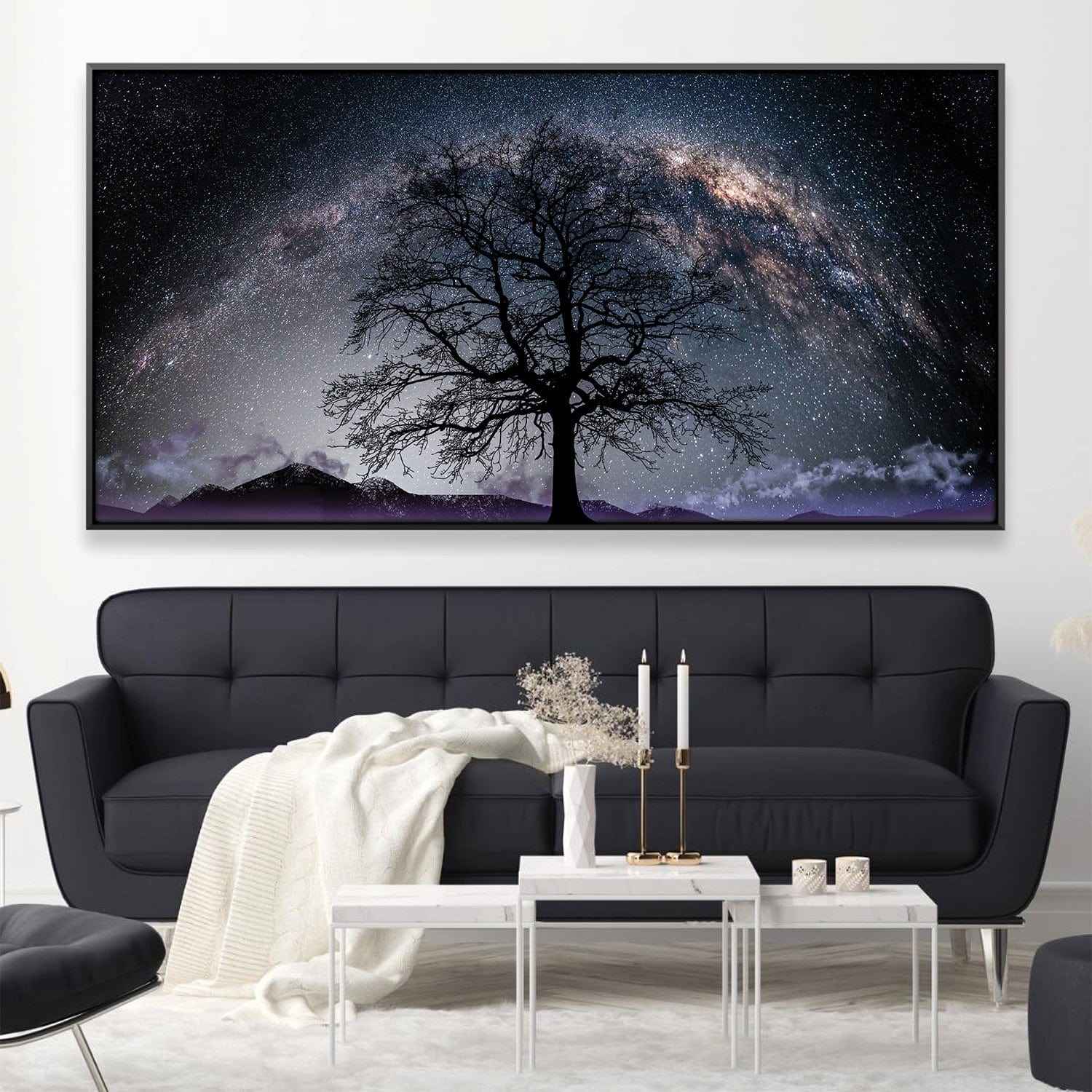 Cosmic Cedar Canvas Art Clock Canvas