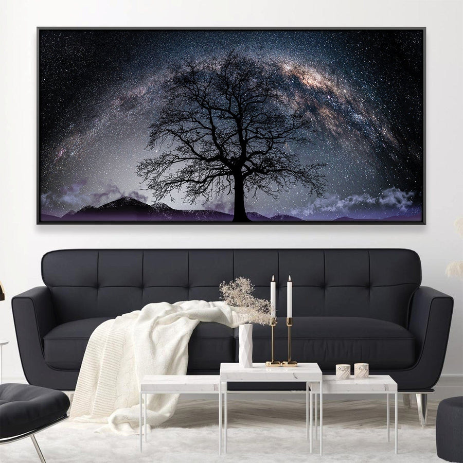 Cosmic Cedar Canvas Art Clock Canvas
