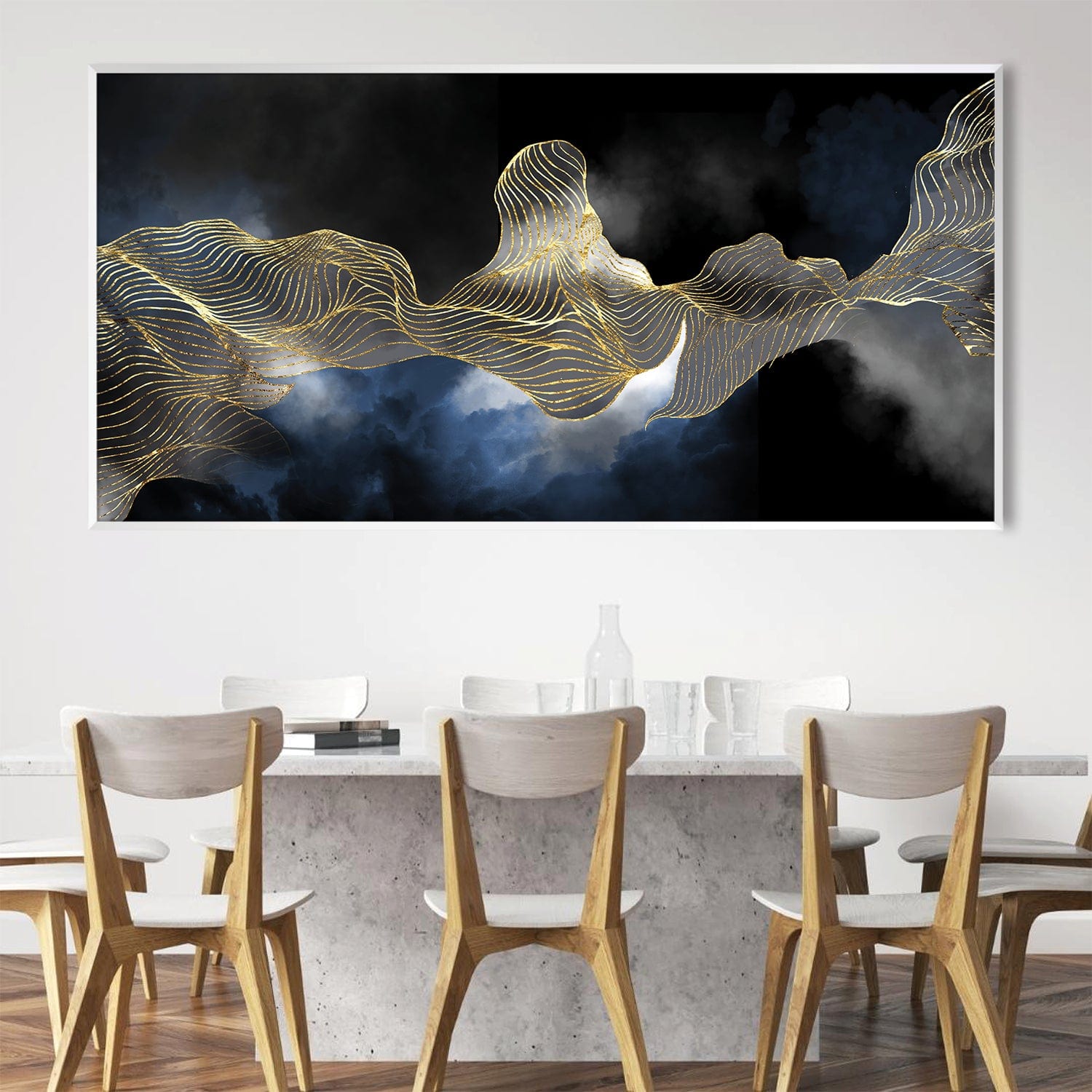 Cosmic Currents Canvas Art Clock Canvas