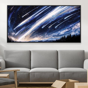 Cosmic Rain Canvas Art 20 x 10in / Canvas Clock Canvas