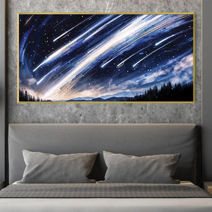 Cosmic Rain Canvas Art Clock Canvas