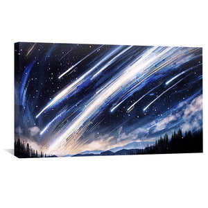 Cosmic Rain Canvas Art Clock Canvas