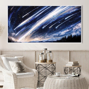 Cosmic Rain Canvas Art Clock Canvas