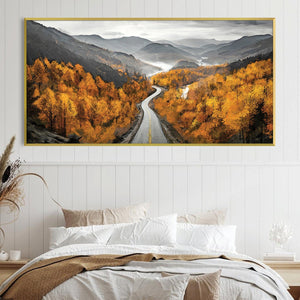 Country Road Canvas Art Clock Canvas