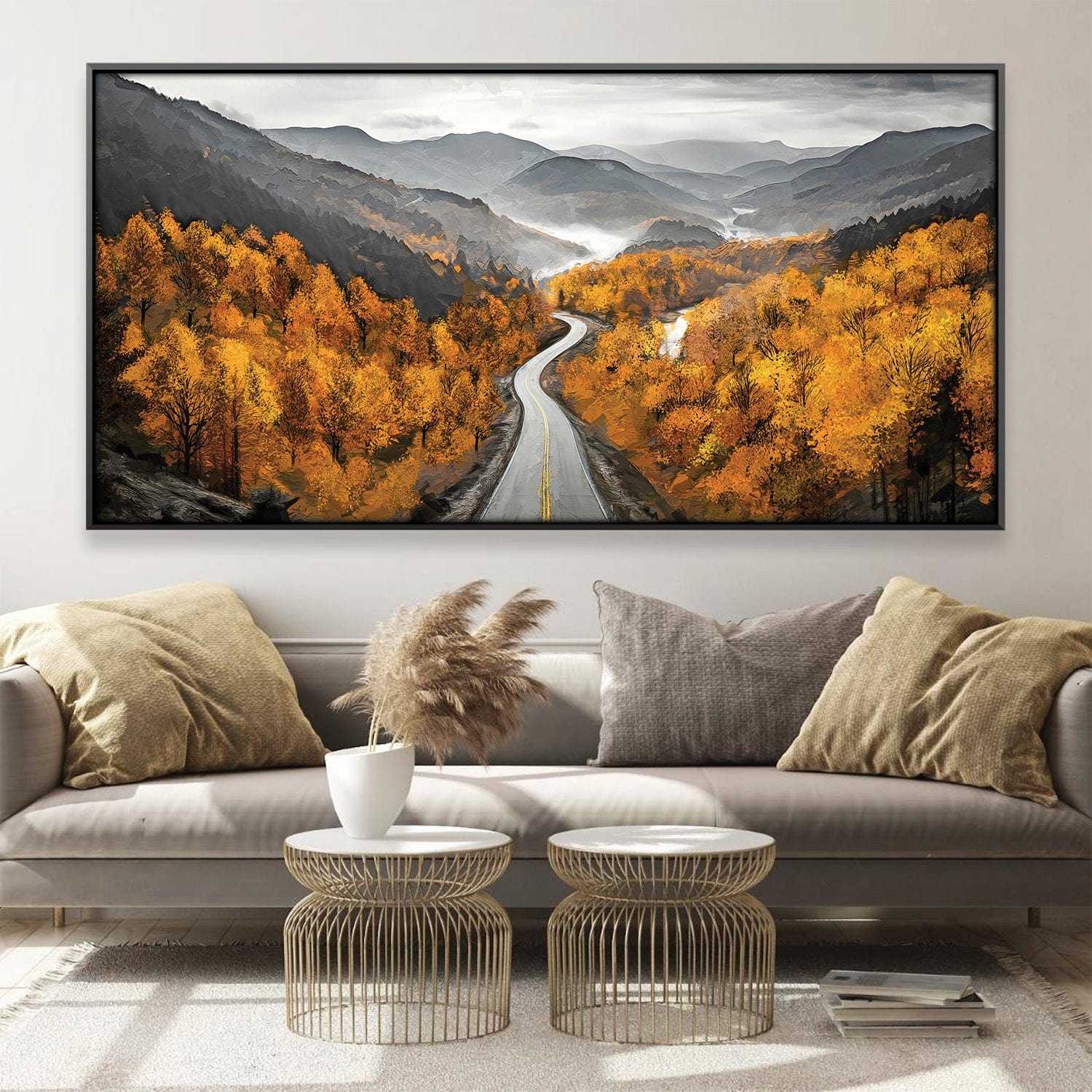 Country Road Canvas Art Clock Canvas
