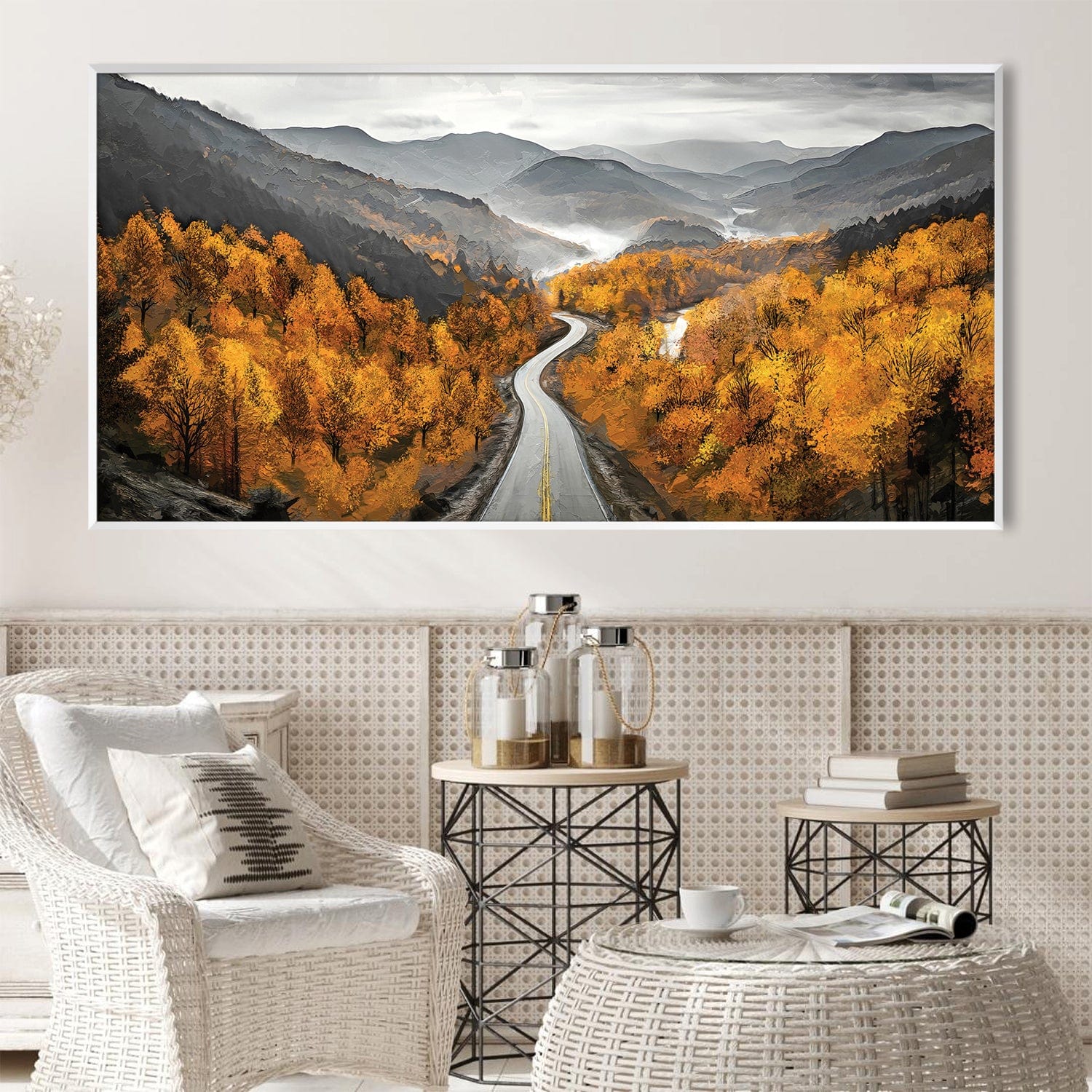 Country Road Canvas Art Clock Canvas