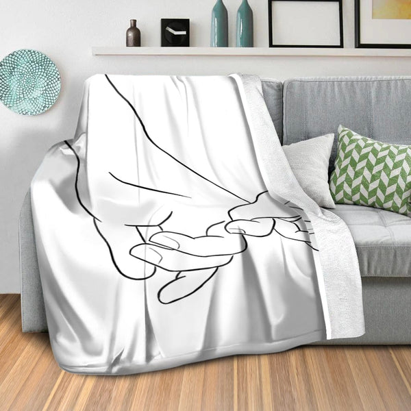 Couple Hands Blanket Blanket Clock Canvas