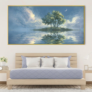 Crescent Light Island Canvas Art Clock Canvas