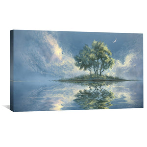 Crescent Light Island Canvas Art Clock Canvas