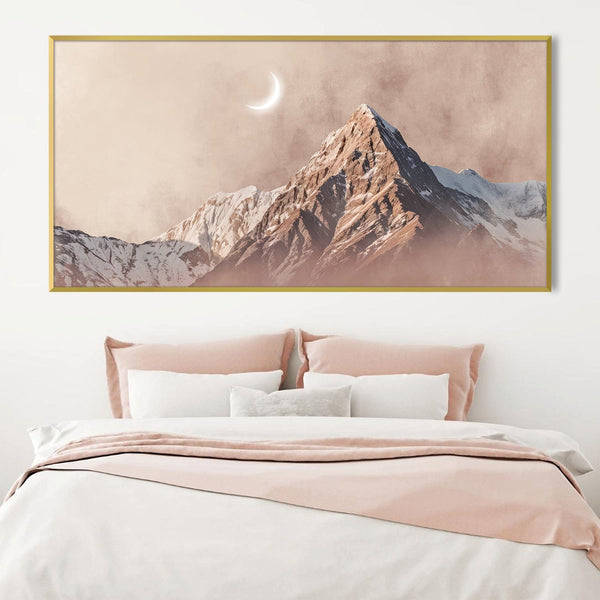 Crescent Peak Canvas Art Clock Canvas