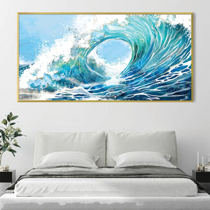 Cresting Waves Canvas Art 20 x 10in / Canvas Clock Canvas