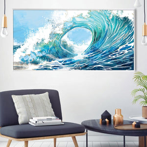 Cresting Waves Canvas Art Clock Canvas