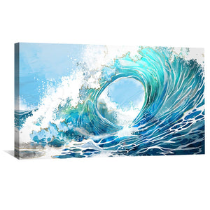 Cresting Waves Canvas Art Clock Canvas