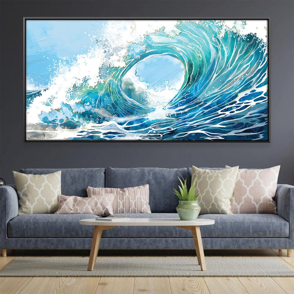 Cresting Waves Canvas Art Clock Canvas