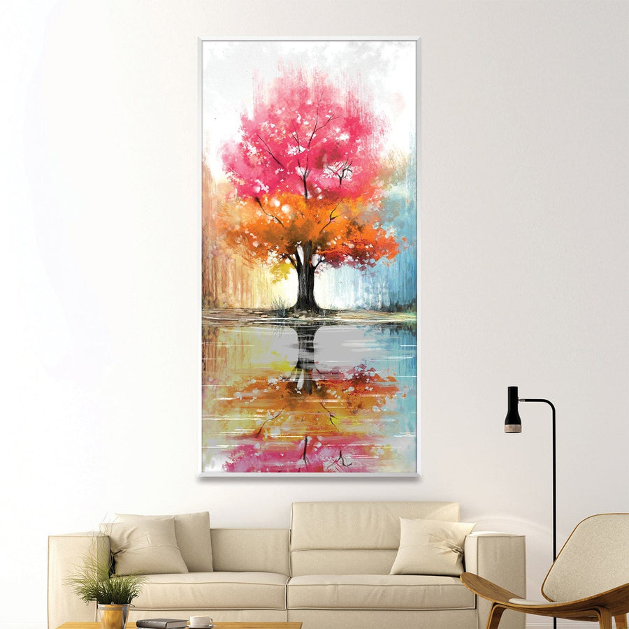 Crimson Canopy Canvas Art Clock Canvas