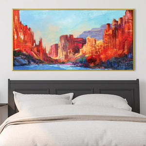 Crimson Canyon Canvas Art Clock Canvas