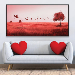 Crimson Field Canvas Art 20 x 10in / Canvas Clock Canvas
