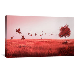 Crimson Field Canvas Art Clock Canvas