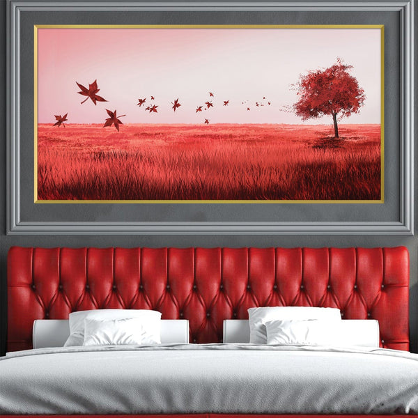 Crimson Field Canvas Art Clock Canvas