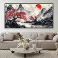 Crimson Haiku Canvas Art Clock Canvas