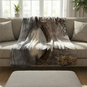 Crossing Still Waters Blanket Blanket Clock Canvas