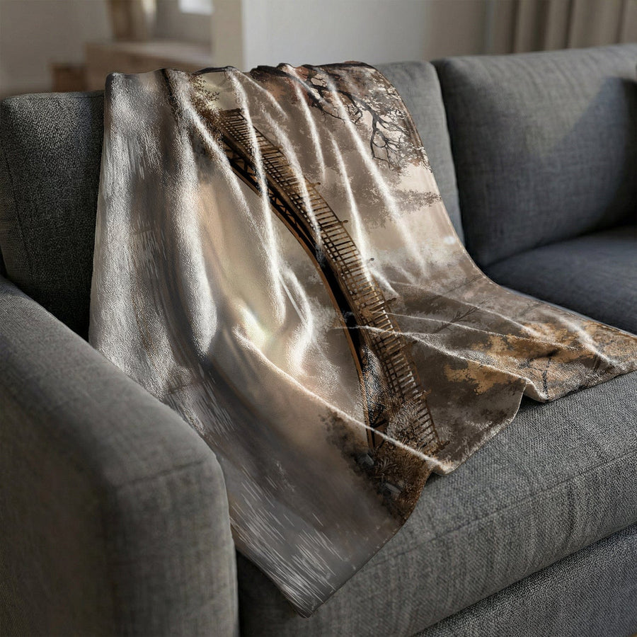 Crossing Still Waters Blanket Blanket Clock Canvas