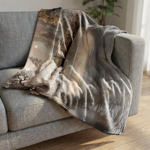 Crossing Still Waters Blanket Blanket Clock Canvas