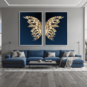 Crystal Butterfly Canvas Art Clock Canvas