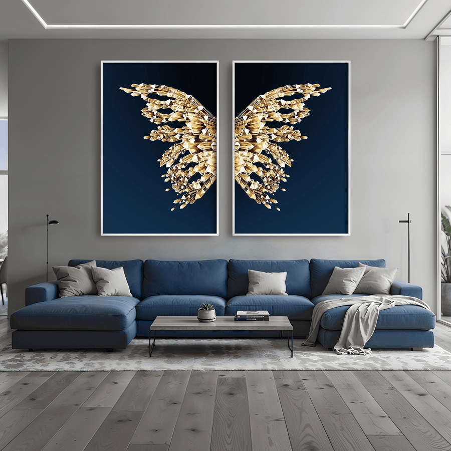 Crystal Butterfly Canvas Art Clock Canvas