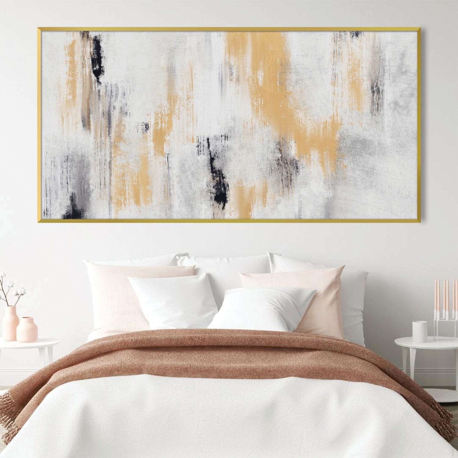 Curtain of Abstract Canvas Art Clock Canvas