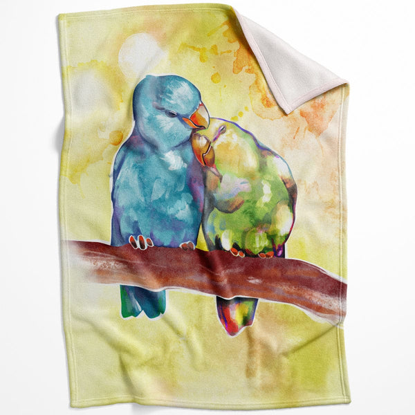Cute Love Birds Blanket Blanket 75 x 100cm Clock Canvas