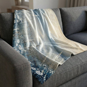 Daisies by the Lake Blanket Blanket Clock Canvas