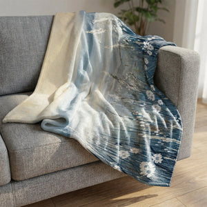 Daisies by the Lake Blanket Blanket Clock Canvas