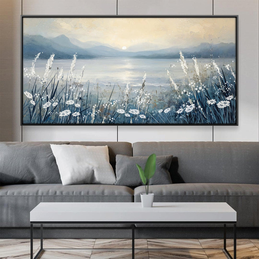 Daisies by the Lake Canvas Art 20 x 10in / Canvas Clock Canvas