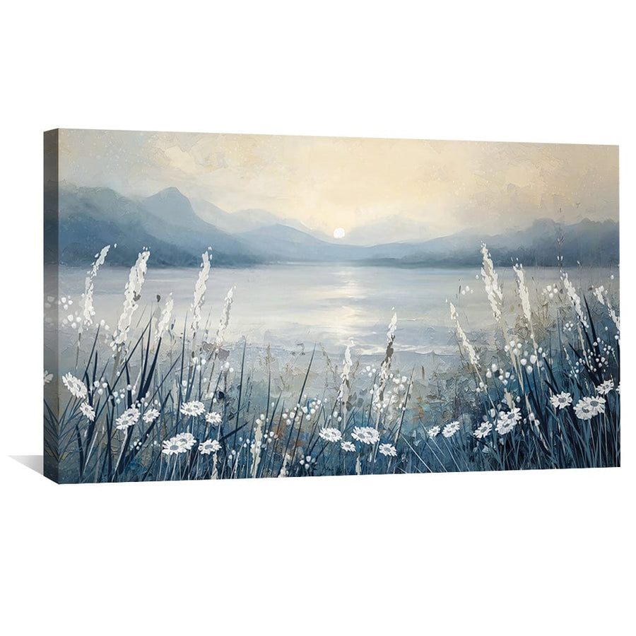 Daisies by the Lake Canvas Art Clock Canvas