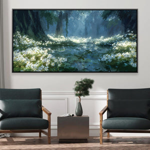 Daisy Pathway Canvas Art 20 x 10in / Canvas Clock Canvas