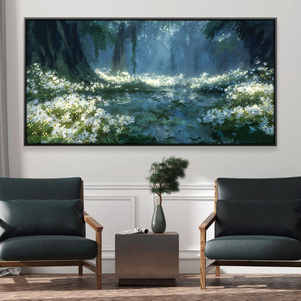 Daisy Pathway Canvas Art 20 x 10in / Canvas Clock Canvas