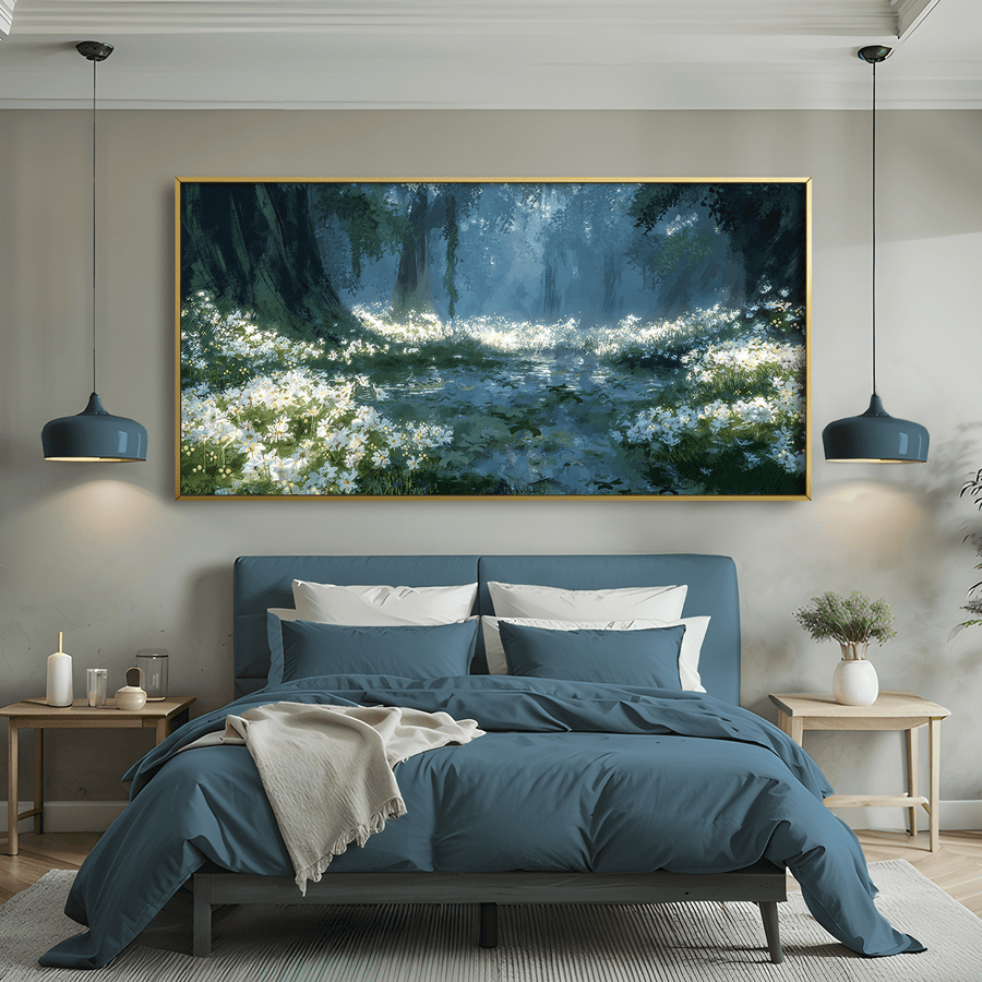 Daisy Pathway Canvas Art Clock Canvas