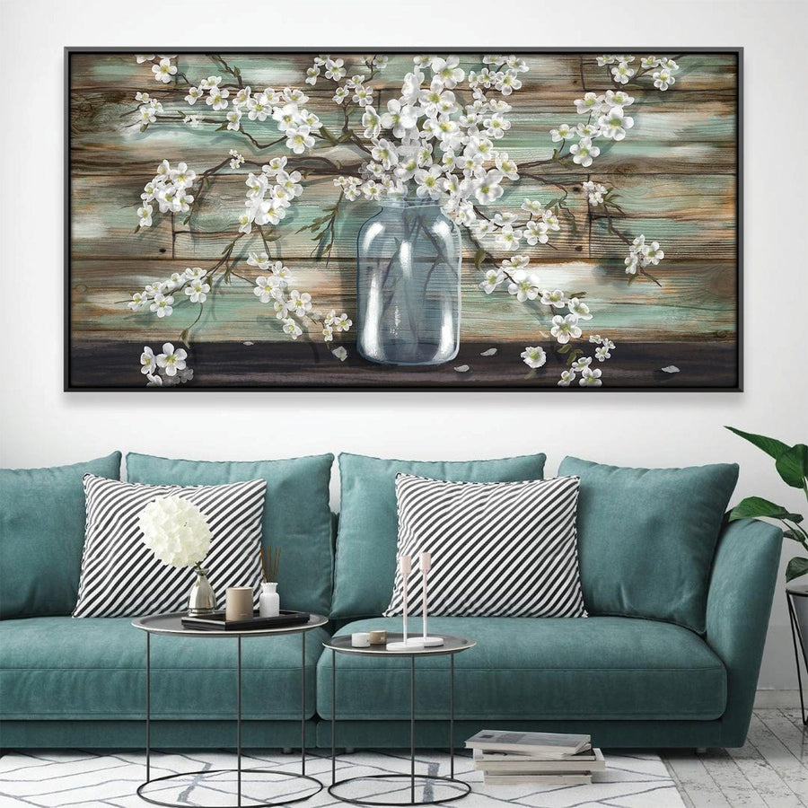 Daisy Vase Canvas Art 50 x 25cm / Framed Prints Clock Canvas