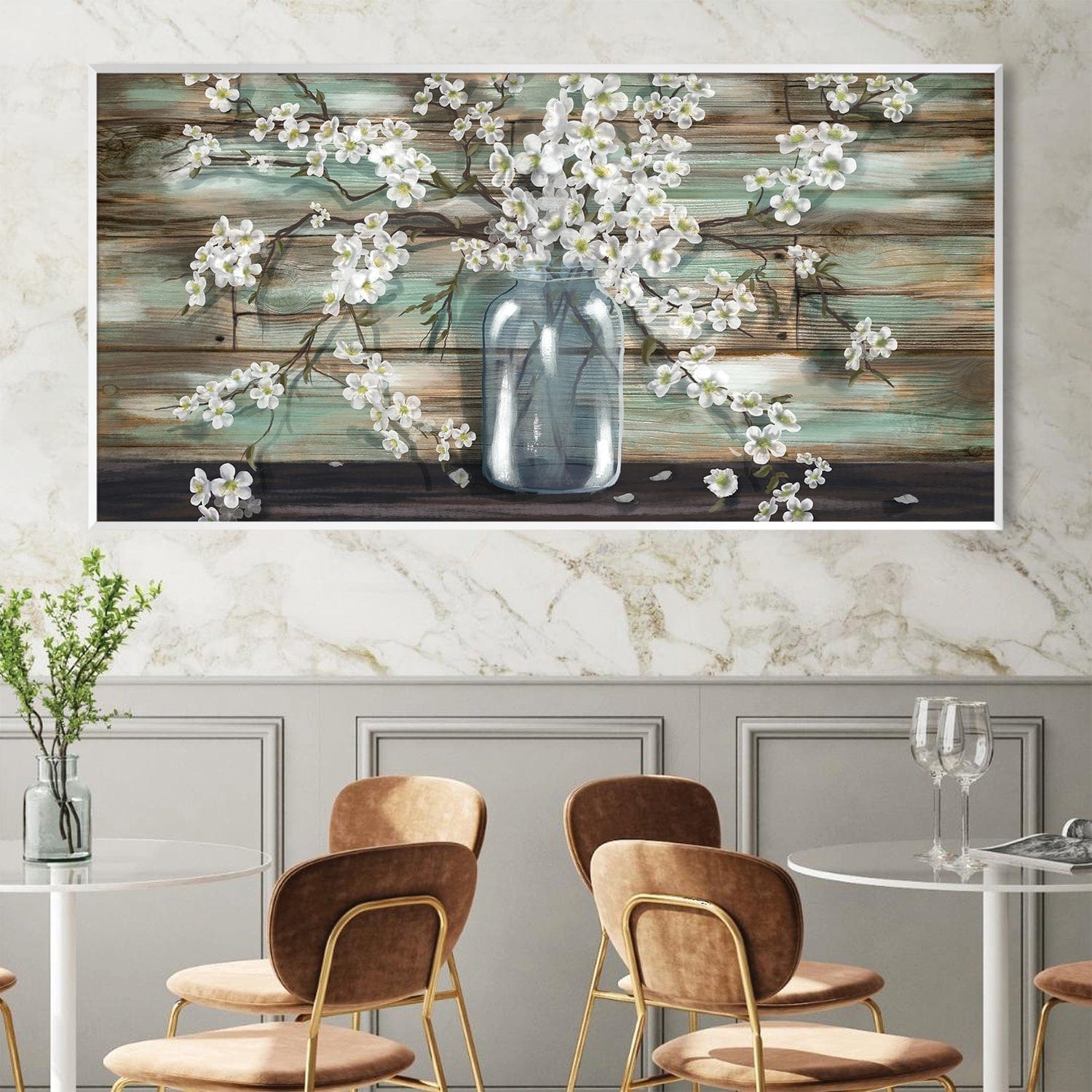 Daisy Vase Canvas Art Clock Canvas