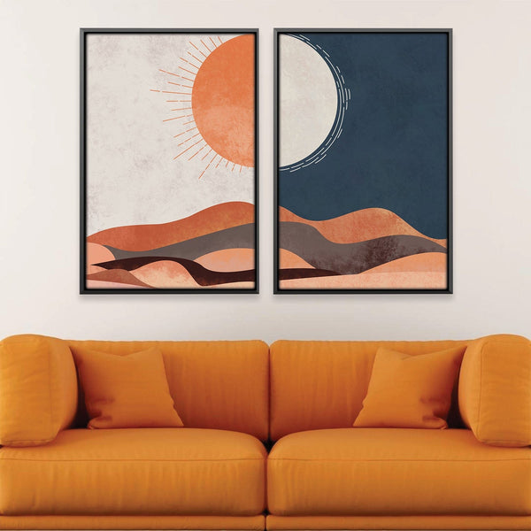 Day and Night Canvas Art Clock Canvas