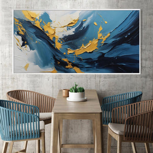 Deep Abstract Blue Canvas Art Clock Canvas