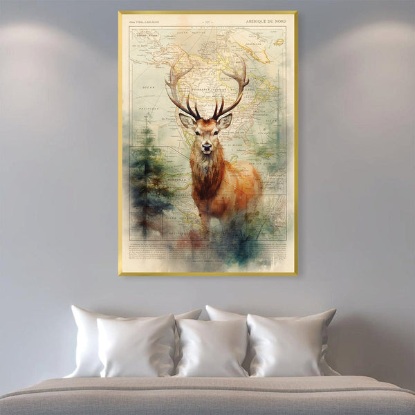 Deer in the Forest Canvas Art Clock Canvas