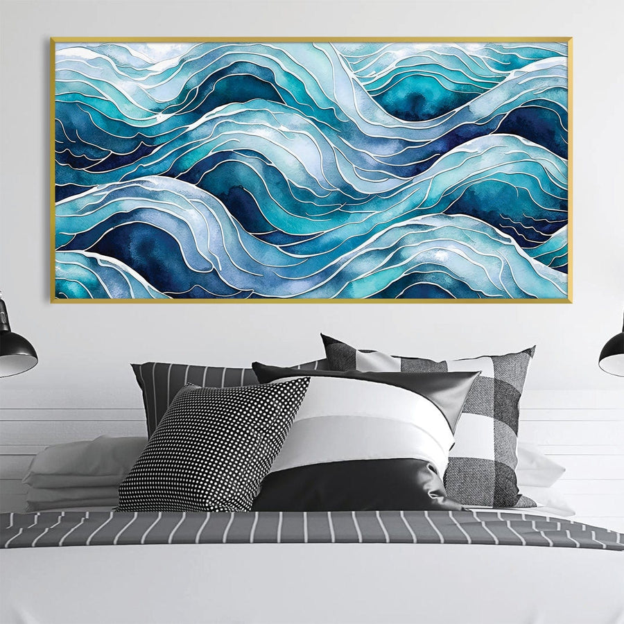 Defined Waves Canvas Art Clock Canvas