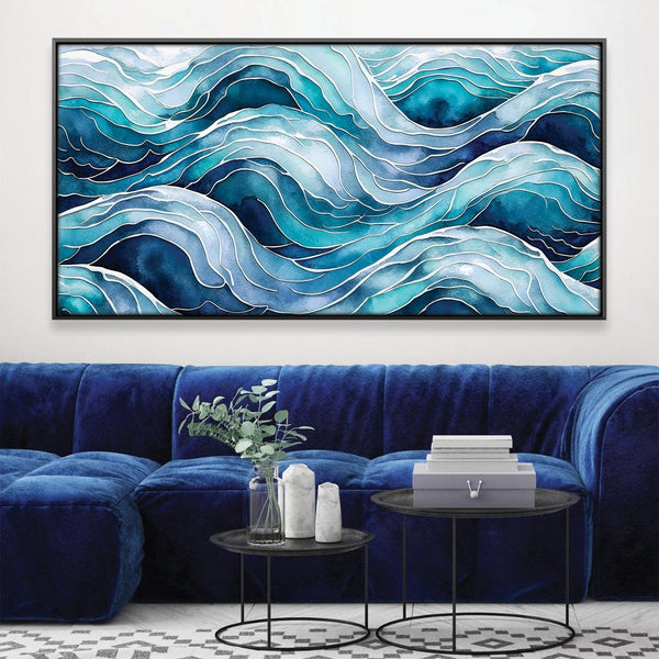 Defined Waves Canvas Art Clock Canvas