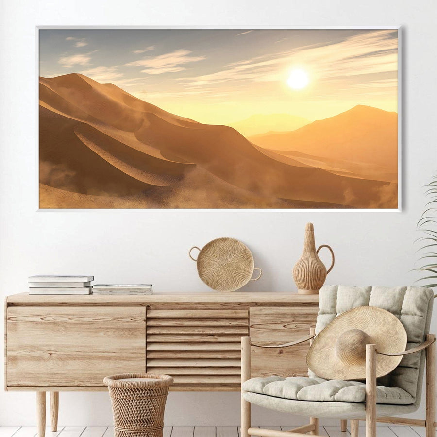 Desert Sunrise Canvas Art Clock Canvas