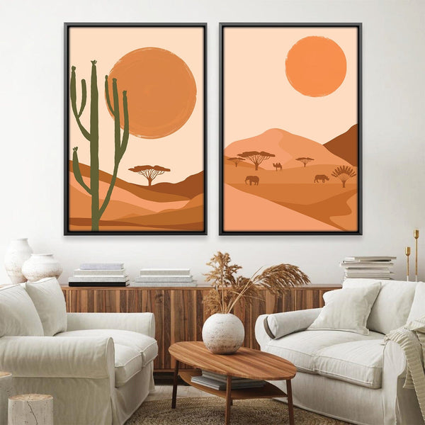 Desert Suns Canvas Art Clock Canvas