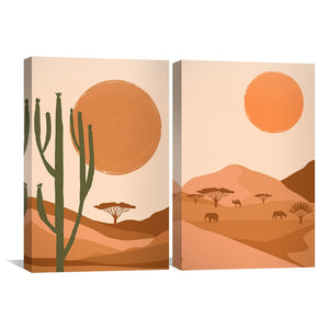 Desert Suns Canvas Art Clock Canvas