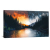 Divided Lake Canvas Art Clock Canvas