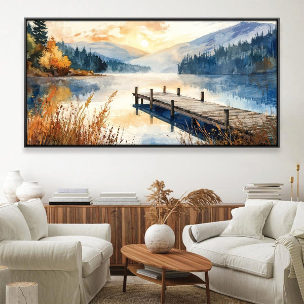 Dockside Dusk Canvas Art 20 x 10in / Canvas Clock Canvas